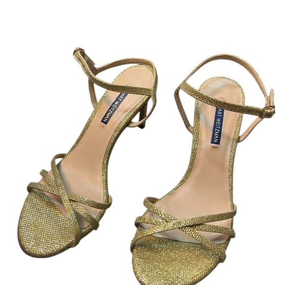 Stuart Weitzman Starla Glitter Sandals - Picture 6 of 8